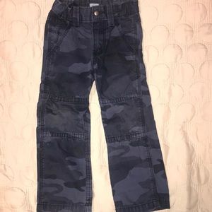 Toddler pants in blue camouflage